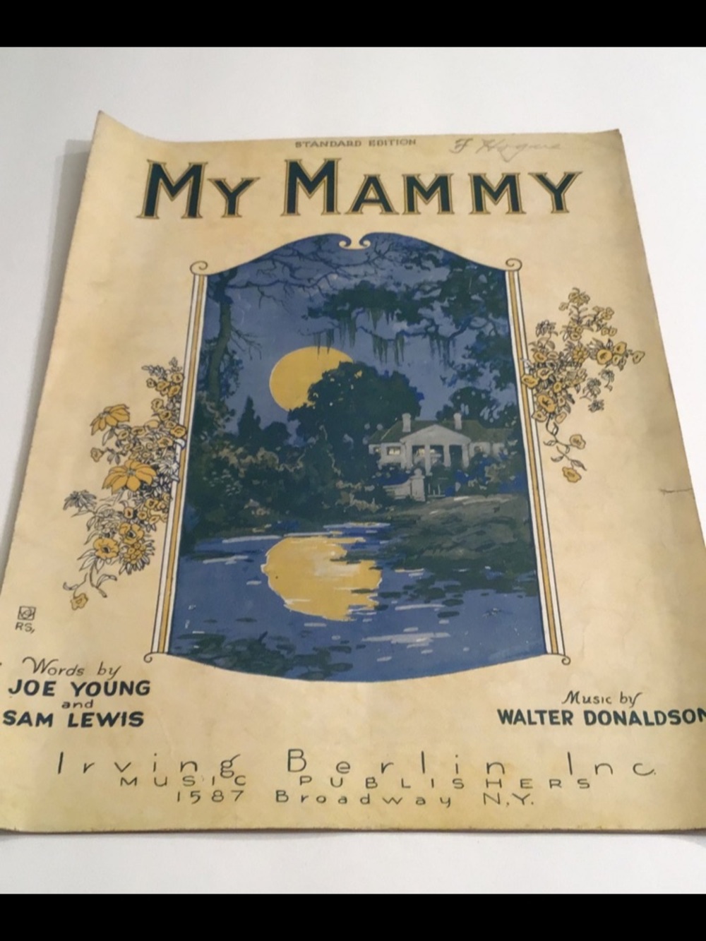 Antique 1920, My Mammy Original Sheet Music